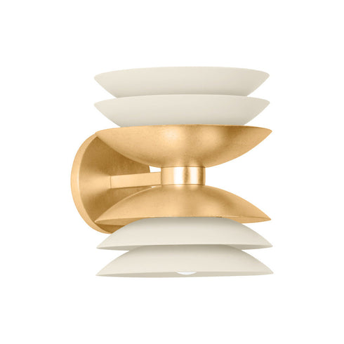 Hudson Valley Oneida Wall Sconce in Vintage Gold Leaf/Soft Sand Finish Model: 1271-VGL/SSD