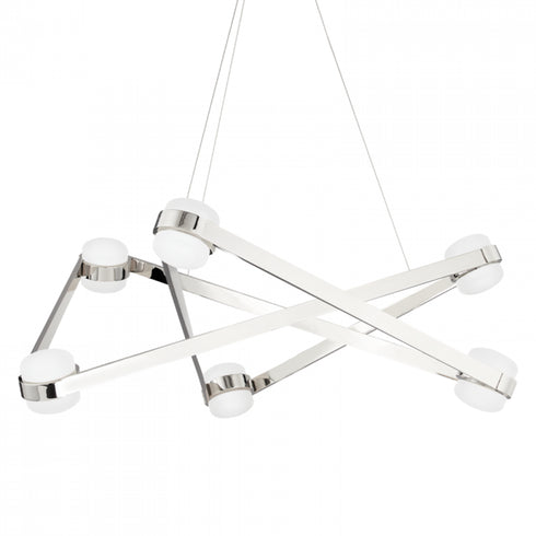 Hudson Valley Orbit 6 LIGHT CHANDELIER in Polished Nickel Finish Model: 2738-PN