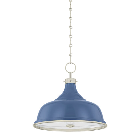 Hudson Valley Painted No. 1 Painted No.1 Pendant in Polished Nickel Soft French Blue Finish Model: MDS300-PN/FBL
