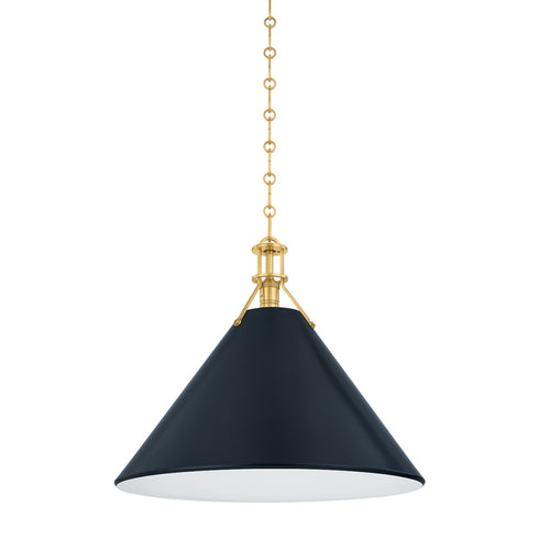 Hudson Valley Painted No. 2 Pendant in Aged Brass Distressed Bronze Finish Model: MDS352L-AGB/DBL