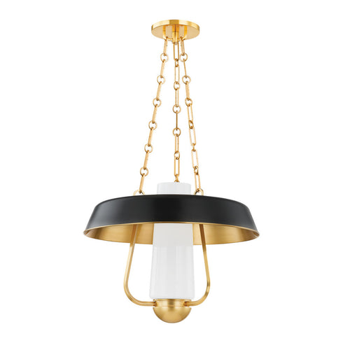 Hudson Valley Provincetown Lantern in Aged Brass/Soft Black Finish Model: 5218-AGB/SBK