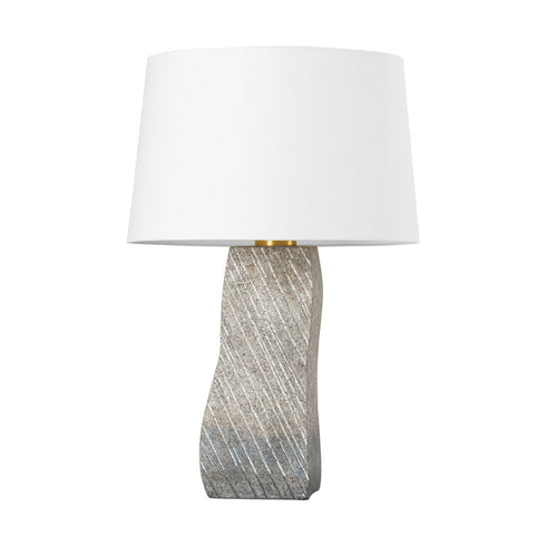 Hudson Valley Raiden Table Lamp in Aged Brass/Ceramic Windswept White Finish Model: L4629-AGB/CDW