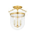 Hudson Valley Rousham 3 LIGHT SEMI FLUSH in Aged Brass Finish Model: MDS1600-AGB