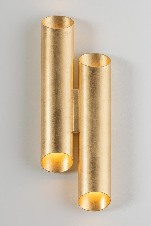 Hudson Valley Rylane Wall Sconce in Vintage Gold Leaf Finish Model: 1522-VGL
