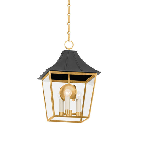 Hudson Valley Staatsburg Lantern in Vintage Gold Lead/Graphite Finish Model: 4903-VGL/GRA