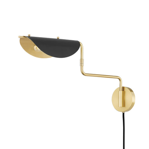 Hudson Valley Suffield 1 LIGHT PORTABLE WALL SCONCE in Aged Brass/Soft Black Finish Model: 5213-AGB/SBK
