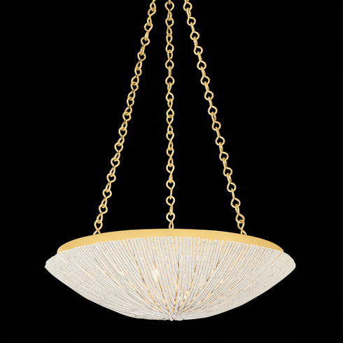 Hudson Valley Summerside Pendant in Vintage Gold Leaf Finish Model: 1704-VGL