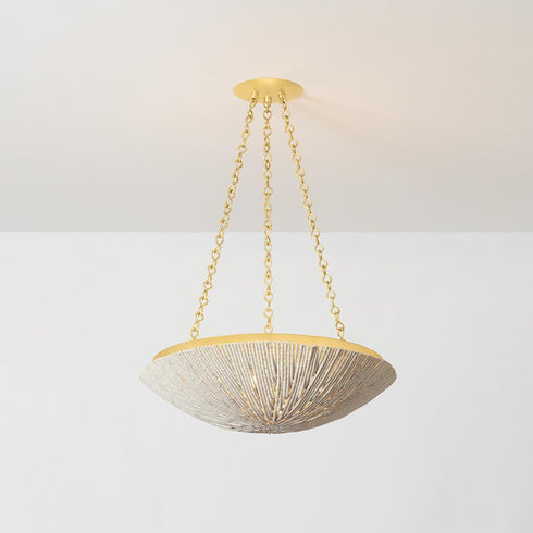 Hudson Valley Summerside Pendant in Vintage Gold Leaf Finish Model: 1704-VGL