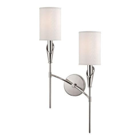 Hudson Valley Tate Wall Sconce in Polished Nickel Finish Model: 1312R-PN
