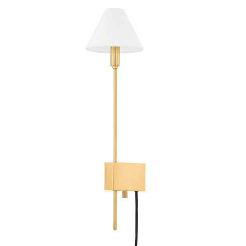 Hudson Valley Teaneck Plug In Sconce in Aged Brass Finish Model: 5424-AGB
