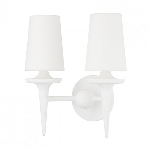 Hudson Valley Torch 2 LIGHT WALL SCONCE in White Plaster Finish Model: 6602-WP