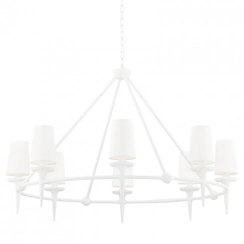 Hudson Valley Torch 8 LIGHT CHANDLIER in White Plaster Finish Model: 6648-WP