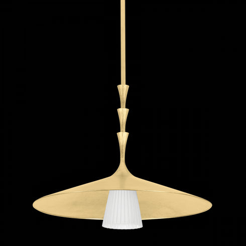 Hudson Valley Vails Gate Pendant in Vintage Gold Leaf Finish Model: 4524-VGL