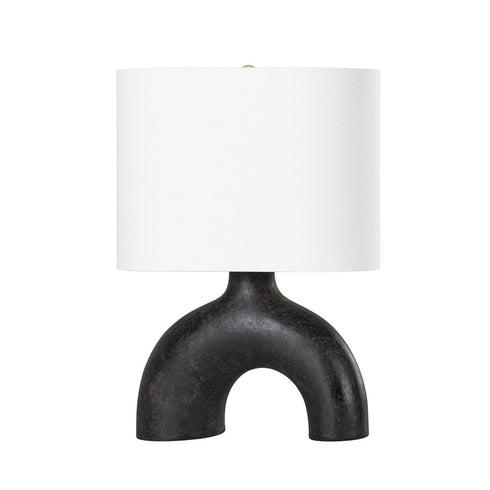Hudson Valley Valhalla 1 LIGHT TABLE LAMP in Aged Brass/Earth Charcoal Ceramic Finish Model: L1622-AGB/CEC