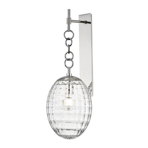 Hudson Valley Venice 1 LIGHT WALL SCONCE in Polished Nickel Finish Model: 4900-PN