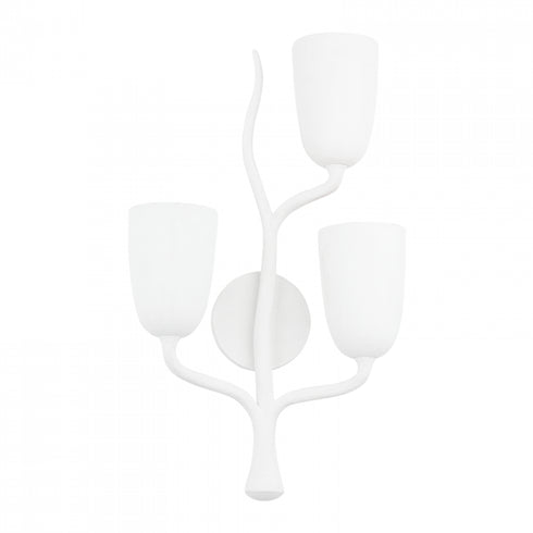 Hudson Valley Vine Wall Sconce in White Plaster Finish Model: 5003-R-WP