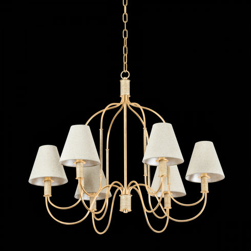 Hudson Valley Warrensburg Chandelier in Vintage Gold Leaf Finish Model: 5732-VGL