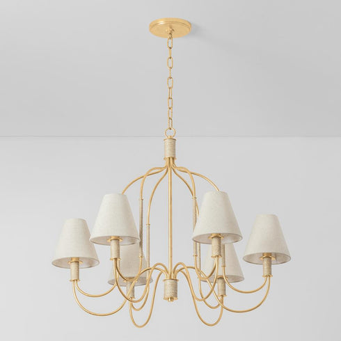 Hudson Valley Warrensburg Chandelier in Vintage Gold Leaf Finish Model: 5732-VGL
