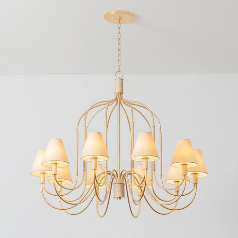 Hudson Valley Warrensburg Chandelier in Vintage Gold Leaf Finish Model: 5744-VGL