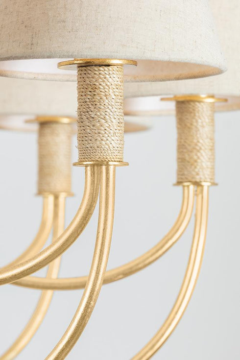 Hudson Valley Warrensburg Chandelier in Vintage Gold Leaf Finish Model: 5744-VGL