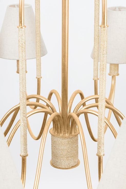 Hudson Valley Warrensburg Chandelier in Vintage Gold Leaf Finish Model: 5744-VGL