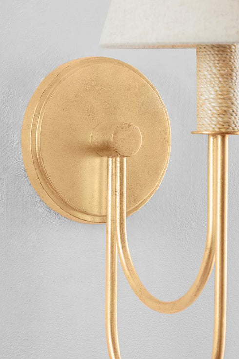 Hudson Valley Warrensburg Wall Sconce in Vintage Gold Leaf Finish Model: 5716-VGL