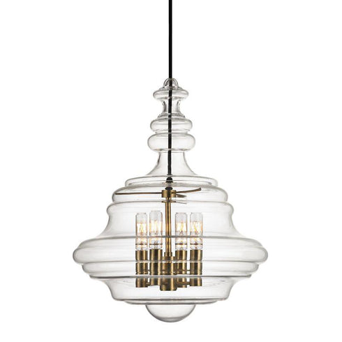 Hudson Valley Washington 4 LIGHT SMALL PENDANT in Aged Brass Finish Model: 4016-AGB