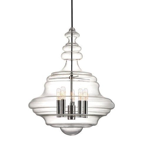 Hudson Valley Washington 5 LIGHT LARGE PENDANT in Polished Nickel Finish Model: 4020-PN
