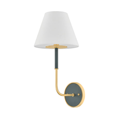 Hudson Valley Wedgewood Wall Sconce in Aged Brass Soft Studio Green Finish Model: MDS2200-AGB/SSG