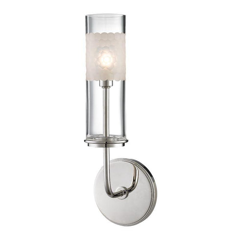 Hudson Valley Wentworth 1 LIGHT WALL SCONCE in Polished Nickel Finish Model: 3901-PN