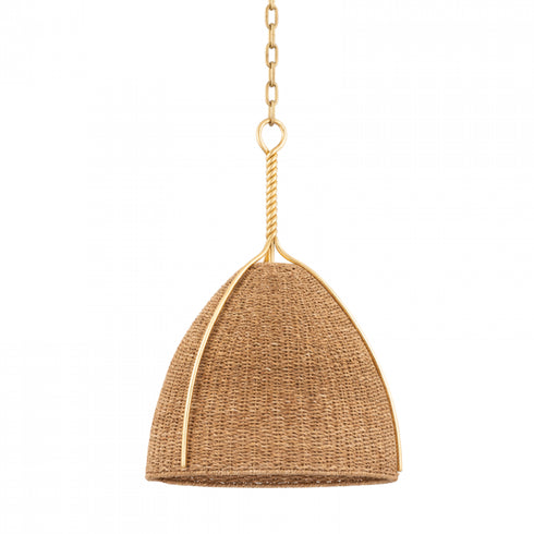 Hudson Valley Woodlawn 1 LIGHT PENDANT in Vintage Gold Leaf Finish Model: 1718-VGL