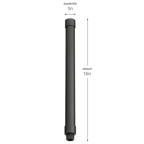 Kichler 12 inch Male Female Riser in Black Brass Finish Model: 15511BKB