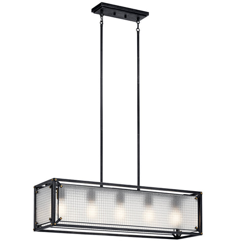 Kichler 5 Light Linear Chandelier Model: 44333DBK