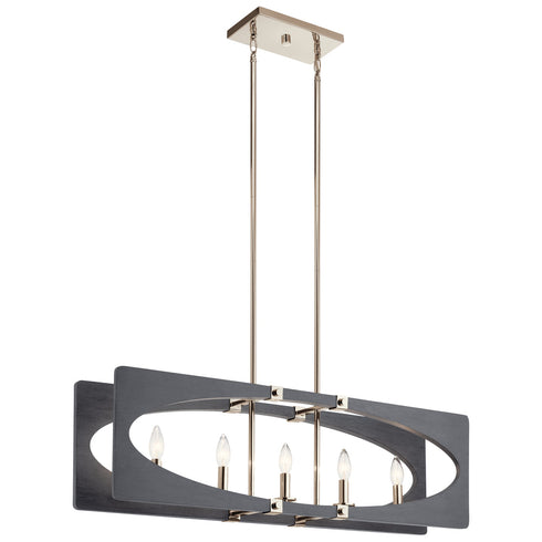 Kichler 5 Light Oval Chandelier Model: 44361DWG