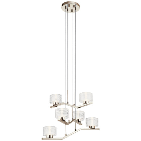 Kichler 6 Light LED Chandelier Model: 44347PNLED