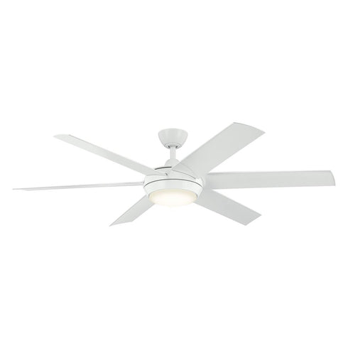 Kichler 60 Inch Mint Ceiling Fan with Glass Diffuser in Brushed Nickel with Silver Blades Model: 310260NI