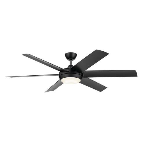 Kichler 60 Inch Mint Ceiling Fan with Glass Diffuser in Brushed Nickel with Silver Blades Model: 310260NI