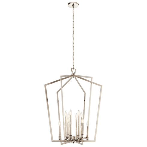 Kichler Abbotswell Foyer Chandelier 12 Light in Polished Nickel Finish Model: 43496PN