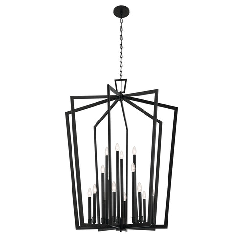 Kichler Abbotswell Large Foyer Pendant 16 Light in Black Finish Model: 43499BK