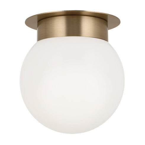 Kichler Albers 8.0 Inch 1 Light Flush Mount With Opal Model: 52586BK