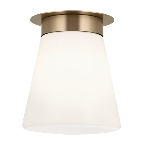 Kichler Albers 8.5 Inch 1 Light Flush Mount With Opal Model: 52585BK