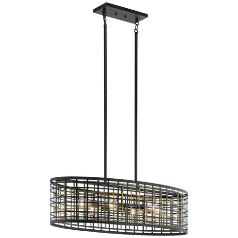 Kichler Aldergate 6 Light Oval Chandelier Pendant Model: 44077BK