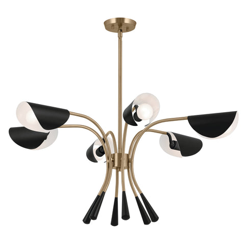Kichler Arcus 39.25 Inch 6 Light Chandelier In Satin Model: 52559SN