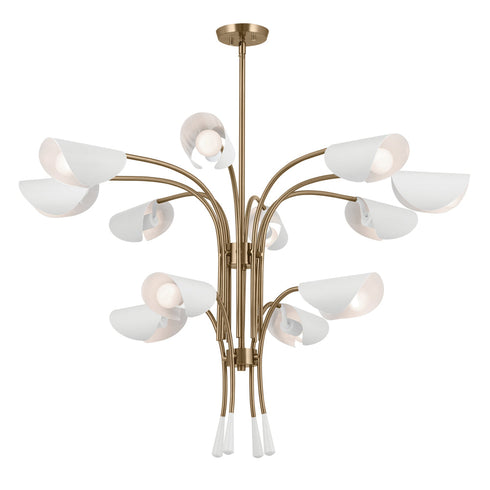 Kichler Arcus 46.25 Inch 12 Light Chandelier In Satin Model: 52561SN