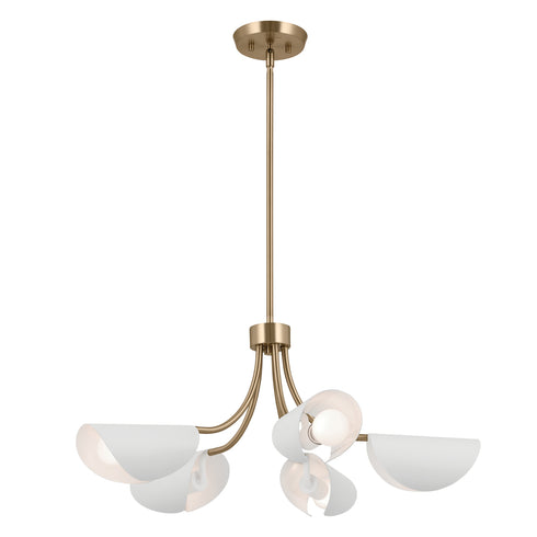 Kichler Arcus Chandelie Semi Flush 5 Light in Champagne Bronze Finish Model: 52558CPZWH