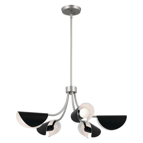 Kichler Arcus Chandelie Semi Flush 5 Light in Champagne Bronze Finish Model: 52558CPZWH