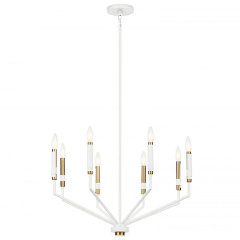 Kichler Armand 26 Inch 8 Light Chandelier In White Model: 52349WH