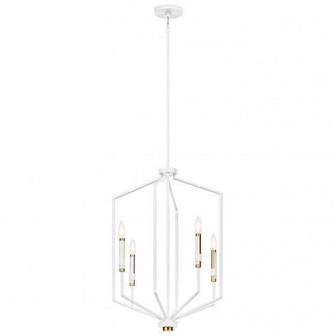 Kichler Armand 27 Inch 4 Light Foyer Pendant In White Model: 52351WH