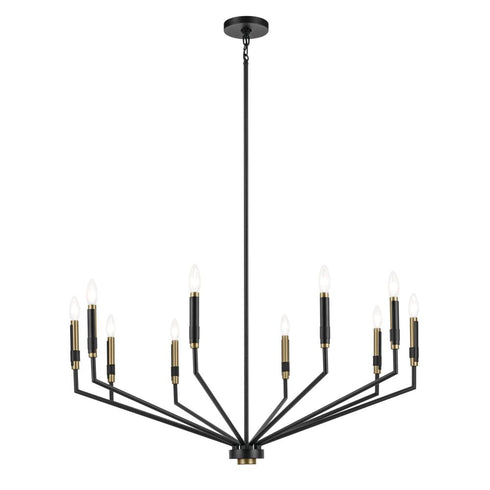 Kichler Armand 38.25 Inch 10 Light Chandelier in Black Model: 52348BK