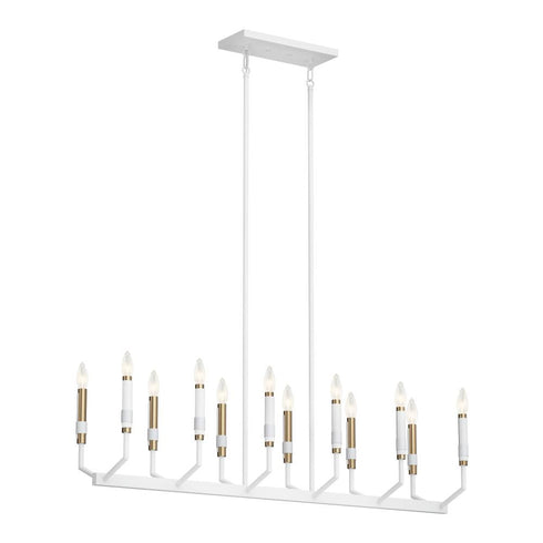 Kichler Armand 42.75 Inch 12 Light Linear Chandelier Model: 52350WH